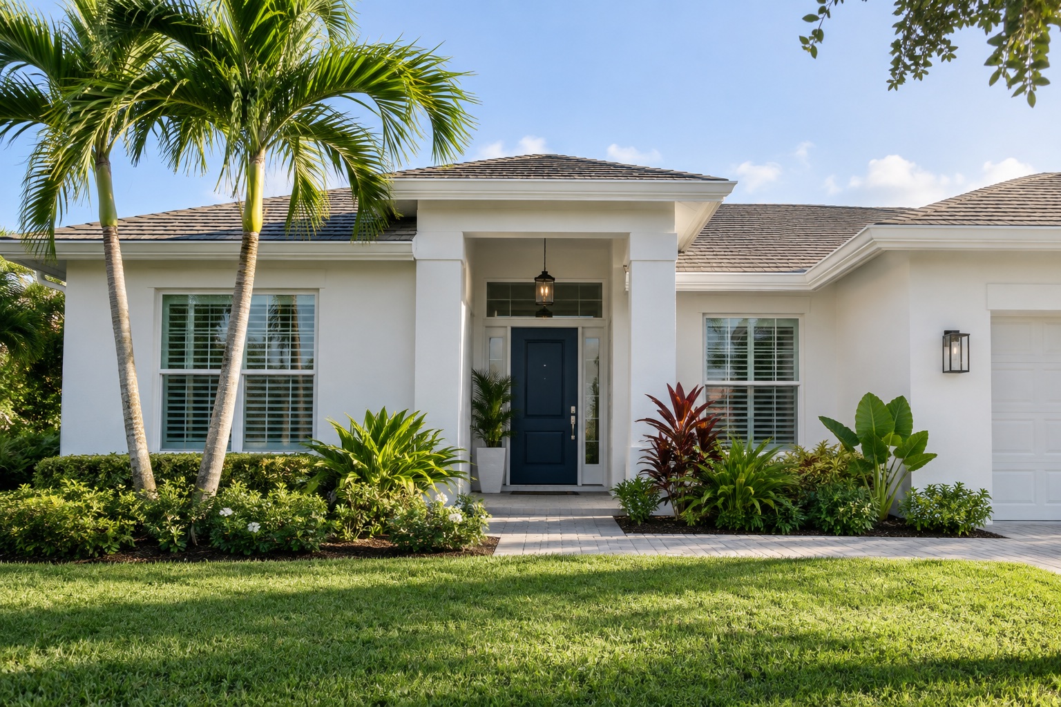 Illustrative view of a freshly painted South Florida home